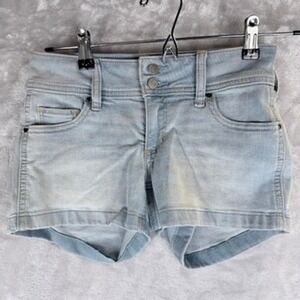 Hollister Low Rise Shortie Shorts Light Wash Denim Women Size 00 W24